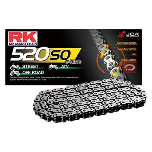 520SO black chain - 104 links - pitch 520 | RK | stock pitch