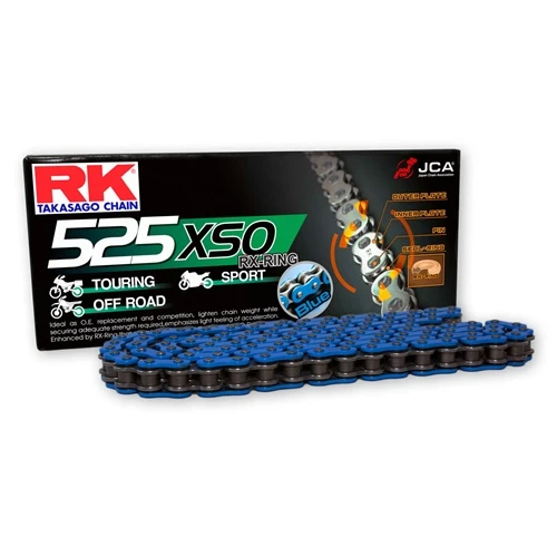 BB525XSO blue chain - 124 links - pitch 525 | RK | stock pitch