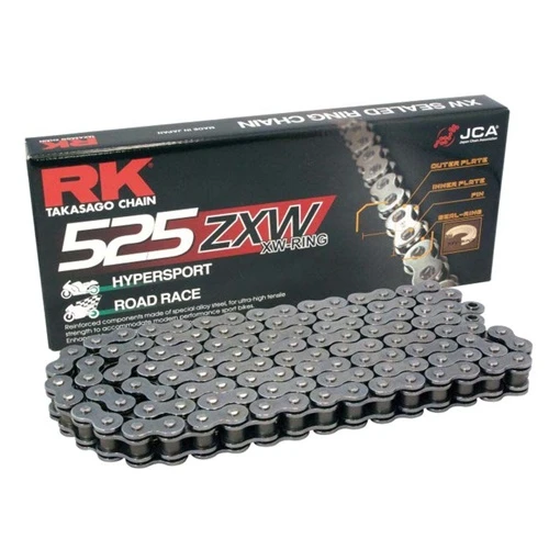 525ZXW black chain - 110 links - pitch 525 | RK | racing pitch