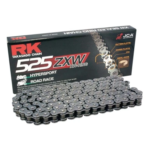 525ZXW black chain - 118 links - pitch 525 | RK | stock pitch
