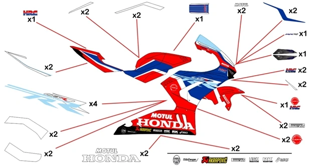 Stickers replica Honda HRC WSBK 2022 | race