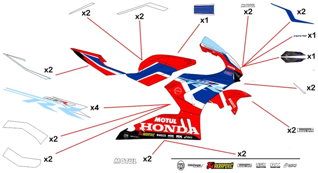 Stickers replica Honda HRC WSBK 2022 | street