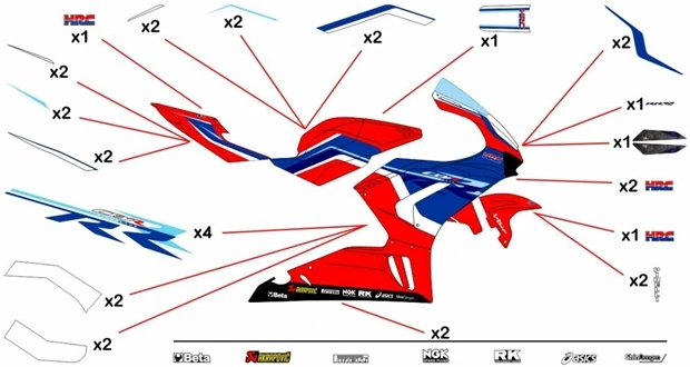 Kit adesivi replica Honda HRC WSBK 2020 | strada