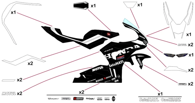 Stickers replica Honda HRC WSBK 2026 Black | street