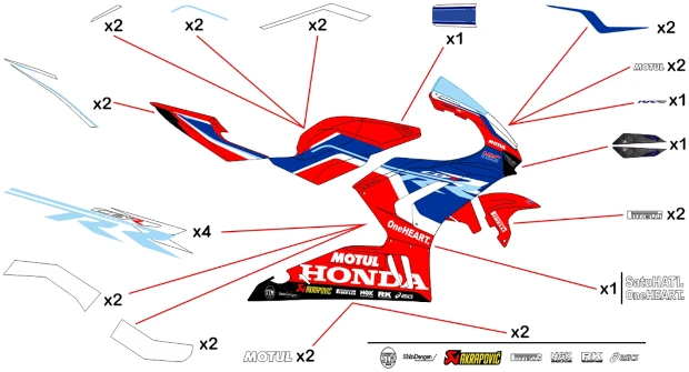 Kit adesivi replica Honda HRC WSBK 2023 | corsa