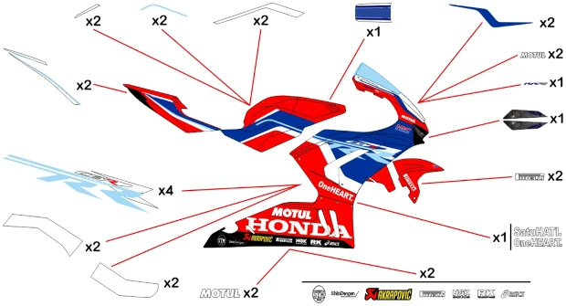 Kit adesivi replica Honda HRC WSBK 2023 | strada