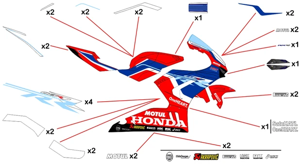 Stickers replica Honda HRC WSBK 2023 | street