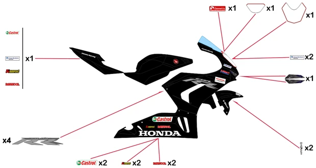 Stickers replica Honda Racing BSB 2020 Test | race