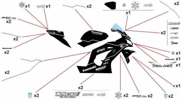 Stickers replica Kawasaki Racing WSBK 2021 Test | race 