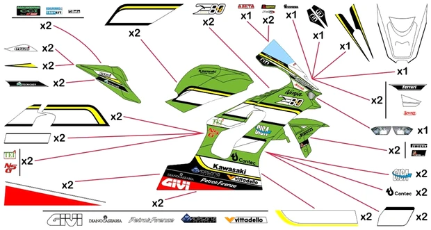 Stickers replica Kawasaki Puccetti Racing WSBK 2025 | race 