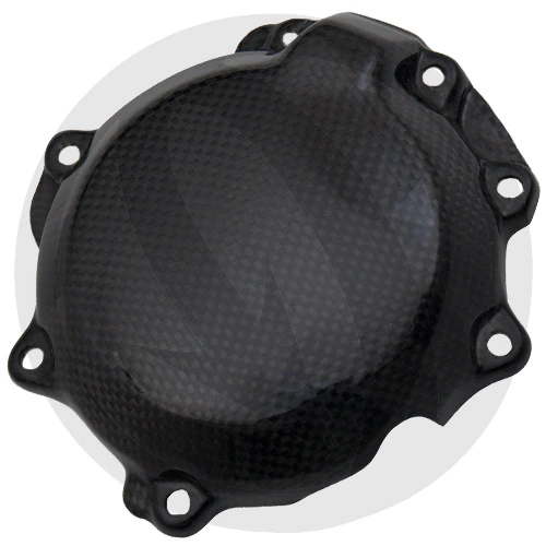 Engine crankcase guard kit | glossy plain carbon