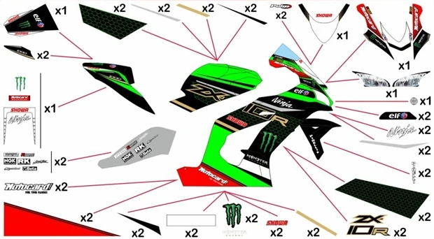 Stickers replica Kawasaki Racing SBK 2020 | race 