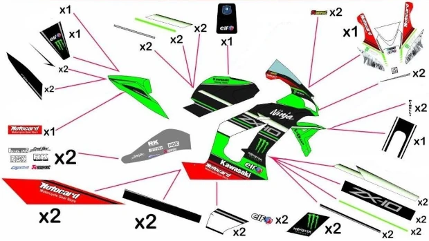 Stickers replica Kawasaki Racing WSBK 2017 | street