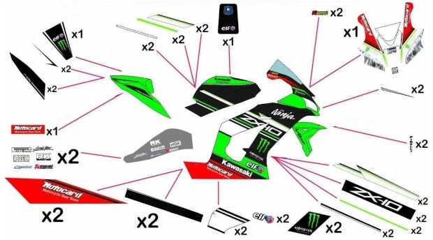 Stickers replica Kawasaki Racing WSBK 2016 | street