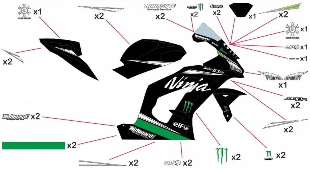 Stickers replica Kawasaki Racing WSBK 2018 Test | street