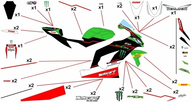 Stickers replica Kawasaki Racing WSBK 2021 | race 
