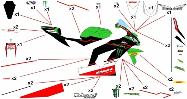 Stickers replica Kawasaki Racing WSBK 2021 | street