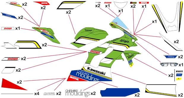 Stickers replica Kawasaki Racing WSBK 2024 | street