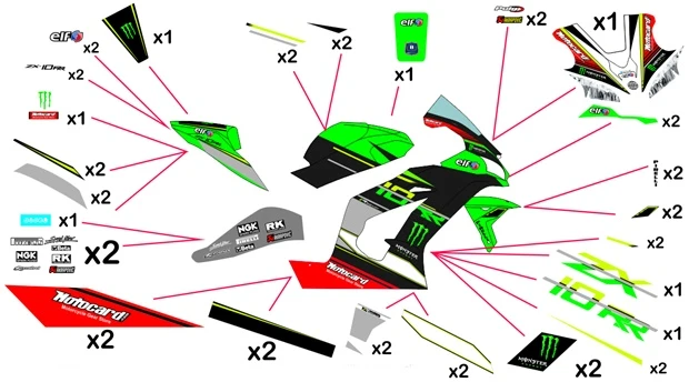 Kit adesivi replica Kawasaki Racing SBK 2018 | corsa