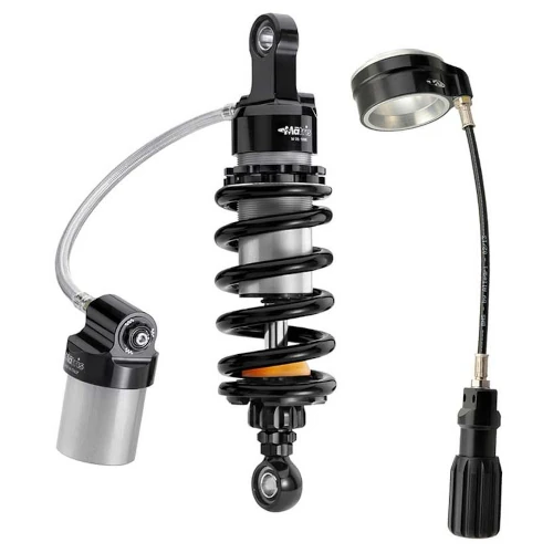 Mono ammortizzatore M46KF P7K | Molla nera e precarico idraulico remoto con pomello | Matris