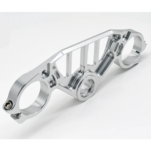 Silver racing top triple clamp | Melotti Racing