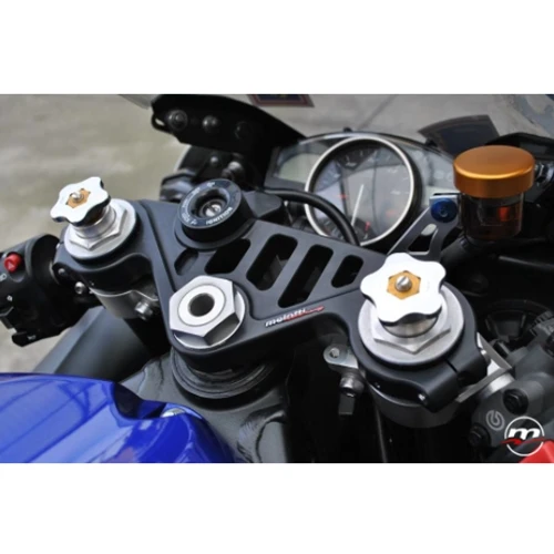 Black road top triple clamp | Melotti Racing