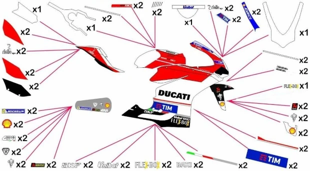 Stickers replica Ducati MotoGP 2016 | race