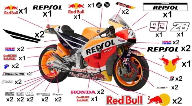 Kit adesivi replica Honda Repsol MotoGP 2015 | strada