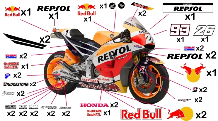 Kit adesivi replica Honda Repsol MotoGP 2015 | strada