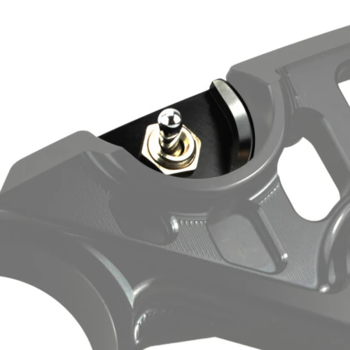Switch with black holder for racing top triple clamp | Melotti Racing