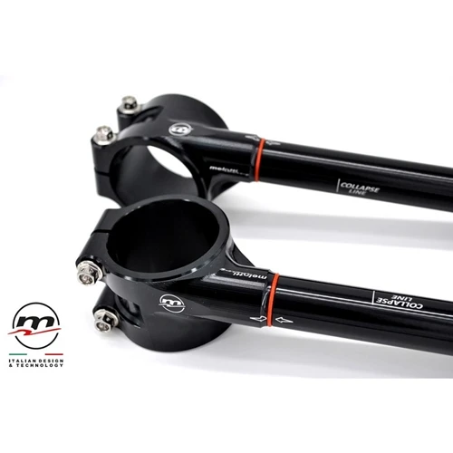 Couple of racing black clip-ons diameter 50 mm | Melotti Racing