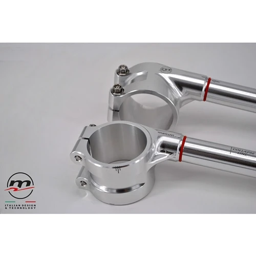 Couple of racing silver clip-ons diameter 51 mm | Melotti Racing