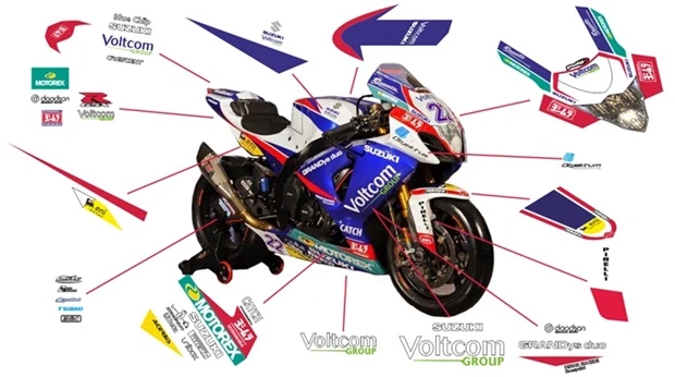 Stickers replica Suzuki Voltcom Crescent SBK 2014 | race