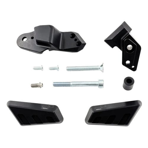 Black frame fairing crash protectors set | Lightech