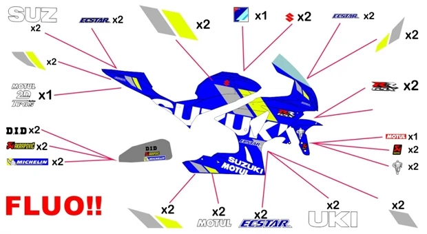 Stickers replica Suzuki Ecstar MotoGP 2019 | race fluo