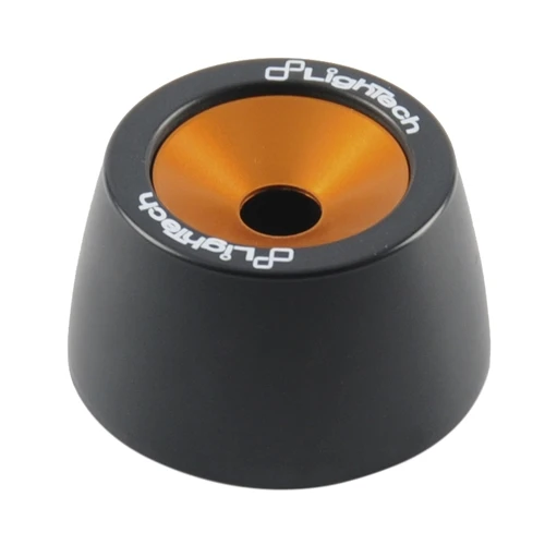 Couple of black orange front wheel axle crash protectors | Lightech