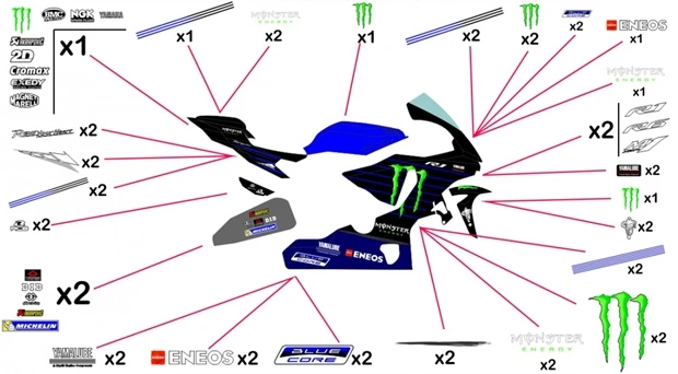 Kit adesivi replica Yamaha Monster MotoGP 2019 | corsa