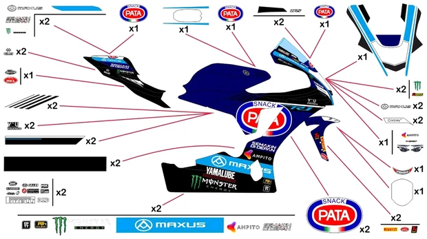 Stickers replica Yamaha Pata Maxus WSBK 2025 | race