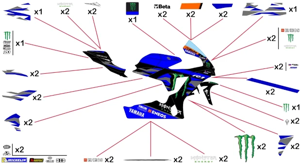 Stickers replica Yamaha Monster MotoGP 2023 | race