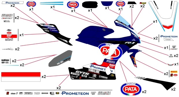 Stickers replica Yamaha Pata WSBK 2023 | race