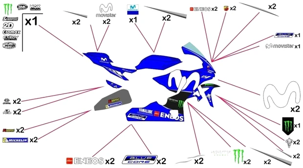 Stickers replica Yamaha Movistar MotoGP 2018 | street