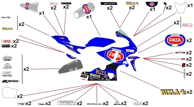 Stickers replica Yamaha Pata WSBK 2017 | street