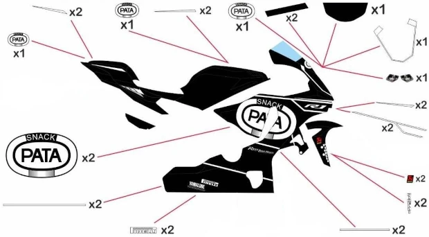 Stickers replica Yamaha Pata WSBK 2017 Test | race