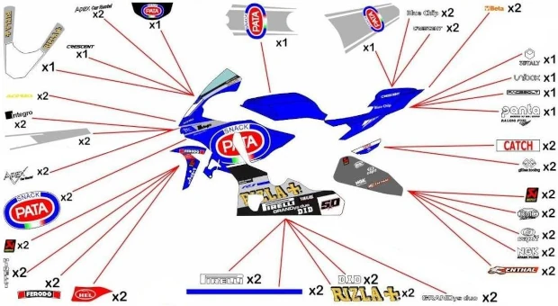 Stickers replica Yamaha Pata WSBK 2016 | race