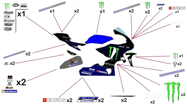Stickers replica Yamaha Monster MotoGP 2019 | street