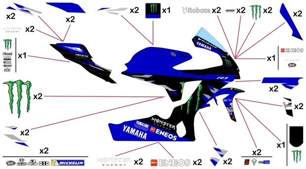 Stickers replica Yamaha Monster Energy MotoGP 2025 | race
