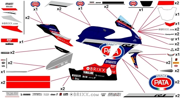 Kit adesivi replica Yamaha Pata WSBK 2021 | corsa