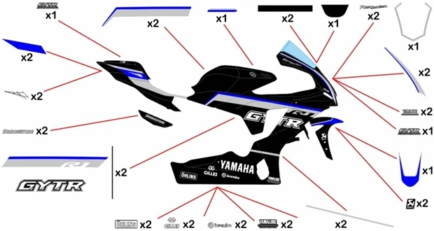 Kit adesivi replica Yamaha GYTR WSBK 2020 | corsa
