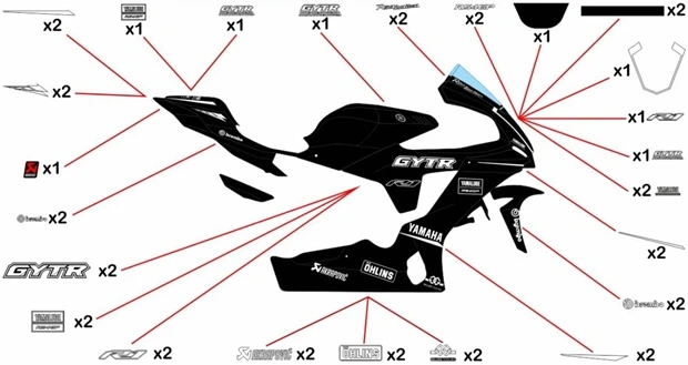 Kit adesivi replica Yamaha GYTR WSBK 2019 | corsa