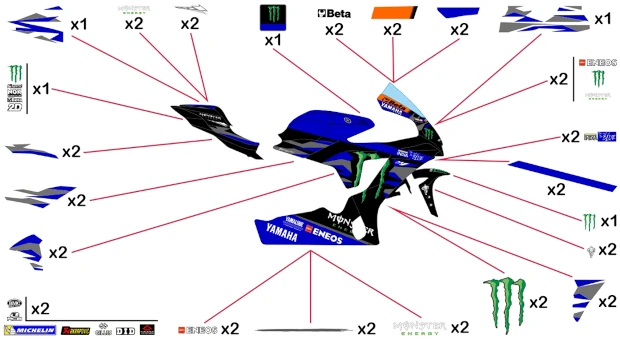 Kit adesivi replica Yamaha Monster MotoGP 2024 | corsa